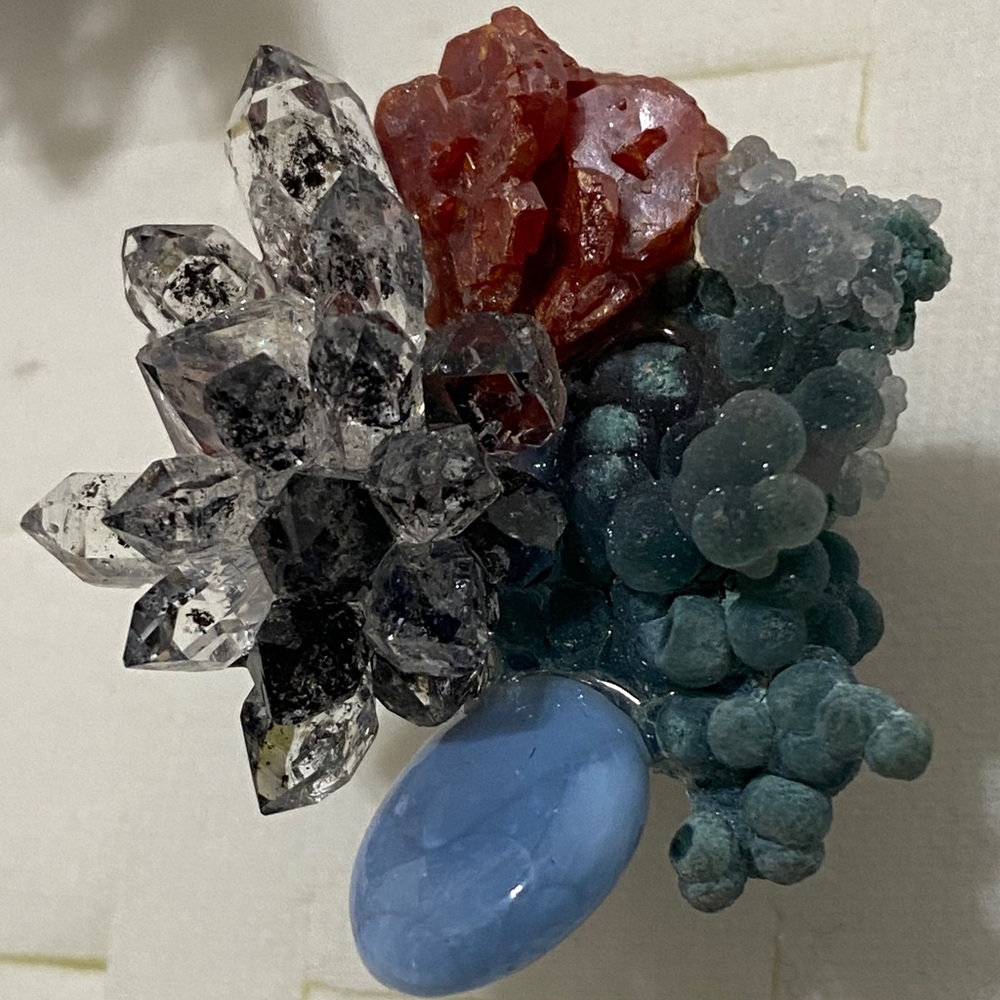 Multicolor Crystal Cluster Statement Ring - image 5